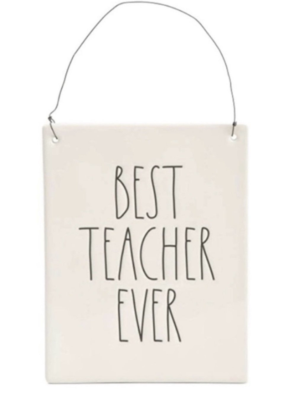 Rae Dunn BEST TEACHER EVER Ceramic Plaque NWT Still in Original Packaging